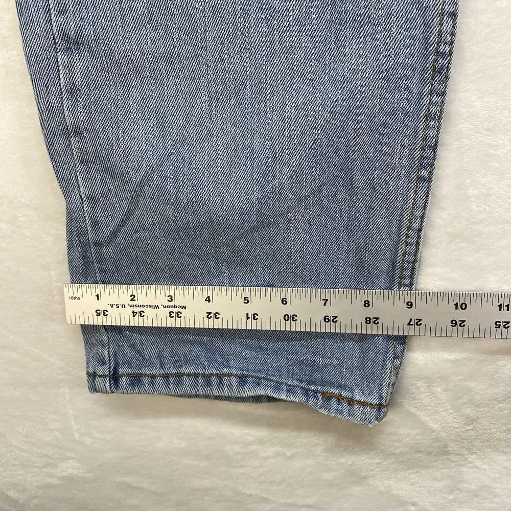 Levi's 505 Jeans Mens W34 L30 light Denim Classic Straight Leg Casual Pants flaw